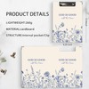 Ku-dayi Blue Christian Floral Clipboard Padfolio with Storage Pocket, God