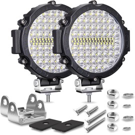 7 Inch Round LED Off Road Lights, 210W 10000lm LED Work Lights for Truck Jeep ATV UTV RV SXS Offroad Car Driving Headlight, Off-Roading Fog Tractors Lights Flood Spot Beam, 2 Pack