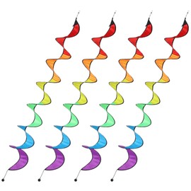 4 Pieces Rainbow Hanging Wind Spinners Outdoor,Colorful Wind Socks for Outside Yard and Garden,Rotating Outdoor Decor Sculptures for Front Yard Landscaping Backyard Gardens