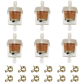 Strongthium Fuel Filter with Magnet 6 mm 7 mm 1/4 Inch for Scooter Quad | Fuel Filter Fits Briggs & Stratton 691035 Kawasaki MTD Lawn Tractor Motorcycle Snow Blower Set of 6