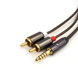 6N Monocrystalline Copper RCA Compatible Upgrade Cable [Plug 4.4mm 5 Poles Balanced] Vivabo Phone Player PC TV Repair Cable