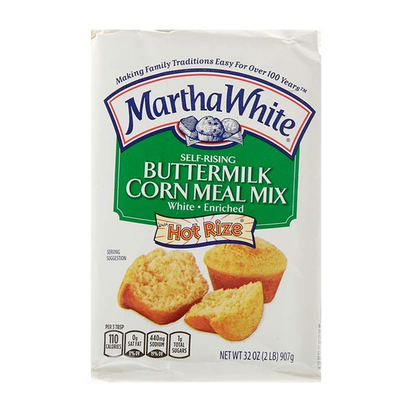 Martha White Self-Rising Buttermilk White Corn Meal Mix, 32 Ounces