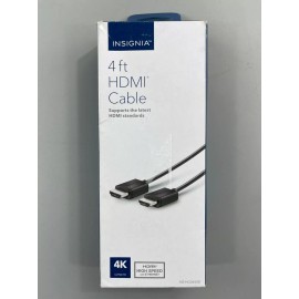 Insignia - 4' 4K Ultra HD HDMI Cable, Black, New
