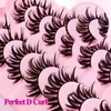 Wiapy Wet Manga Lashes (7 Pairs), D Curl Faux Lash