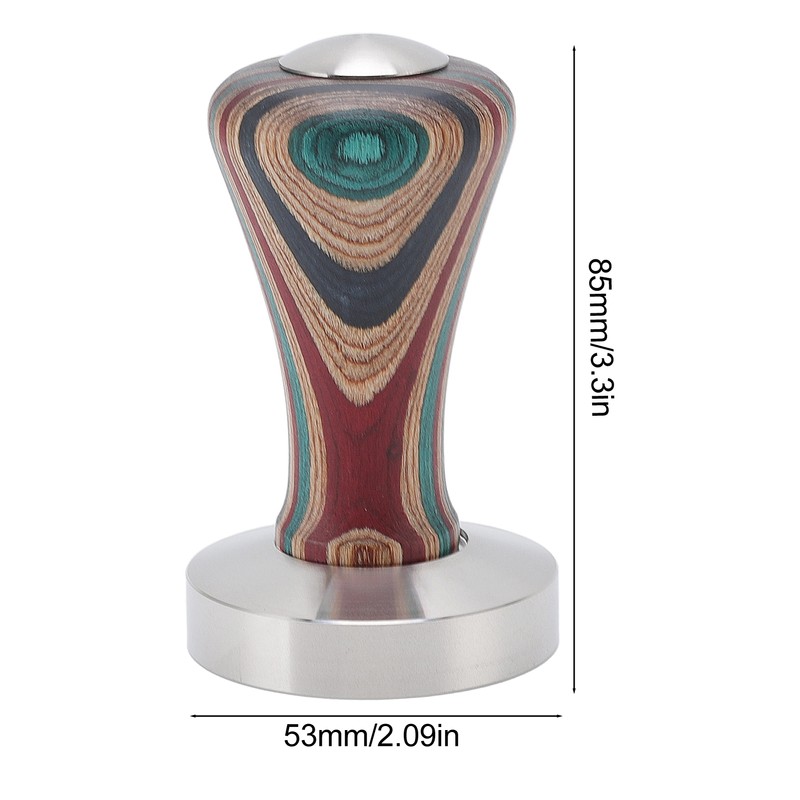 Colorful Wood Coffee Flat Tamper Stainless Steel Base Powder Hammer