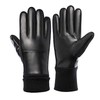 AXELENS Men's Winter Gloves Made of PU Leather Windproof Waterproof