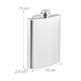 Relaxdays 2 x XXL Hip Flask Stainless Steel Giant Hip Flask with 1800 ml Capacity, Classic Hip Flask Design, Silver