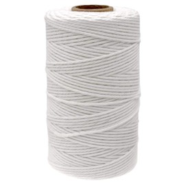 jijAcraft Butchers Twine - 328 Feet, 2mm Cotton Twine for Meat Trussing, Food Safe Kitchen Cooking and Baking, White Cotton String for Turkey, Sausage and More