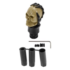 HEROFFIX 11cm Skull Shift Knob Universal Gear Shifter Knob Resin Stick Shifter Lever Knob for Automatic and Manual Vehicle with 3 Adapter Black White 1 Set