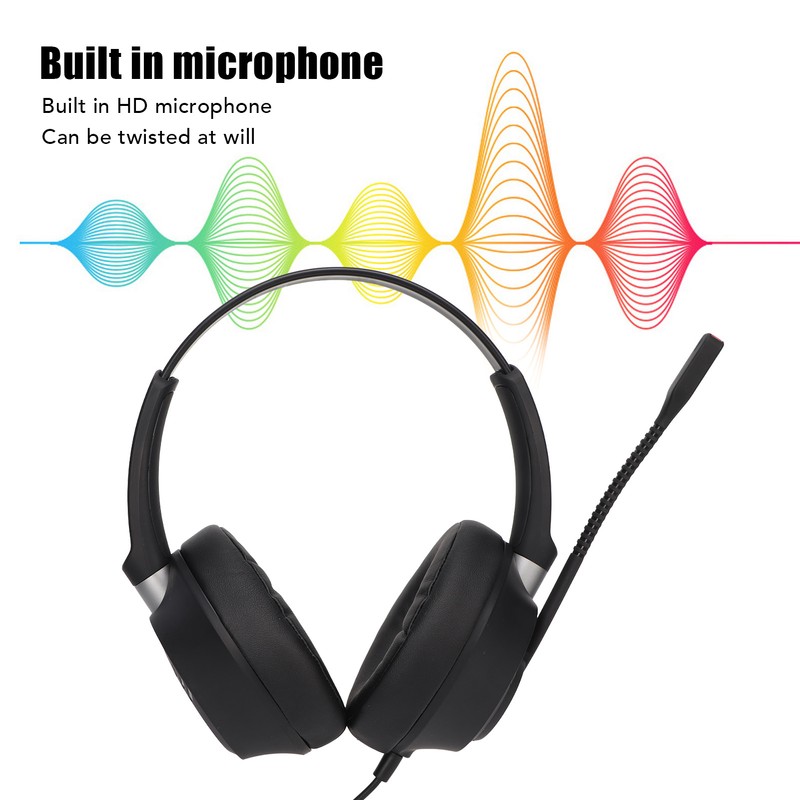 Binaural Customer Service Headset ENC Noise Reduction 3.5mm Communication Headset