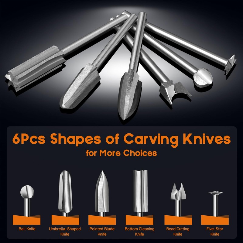 Wood Carving Drill Bits Set Compatible with Dremel Rotary Tool
