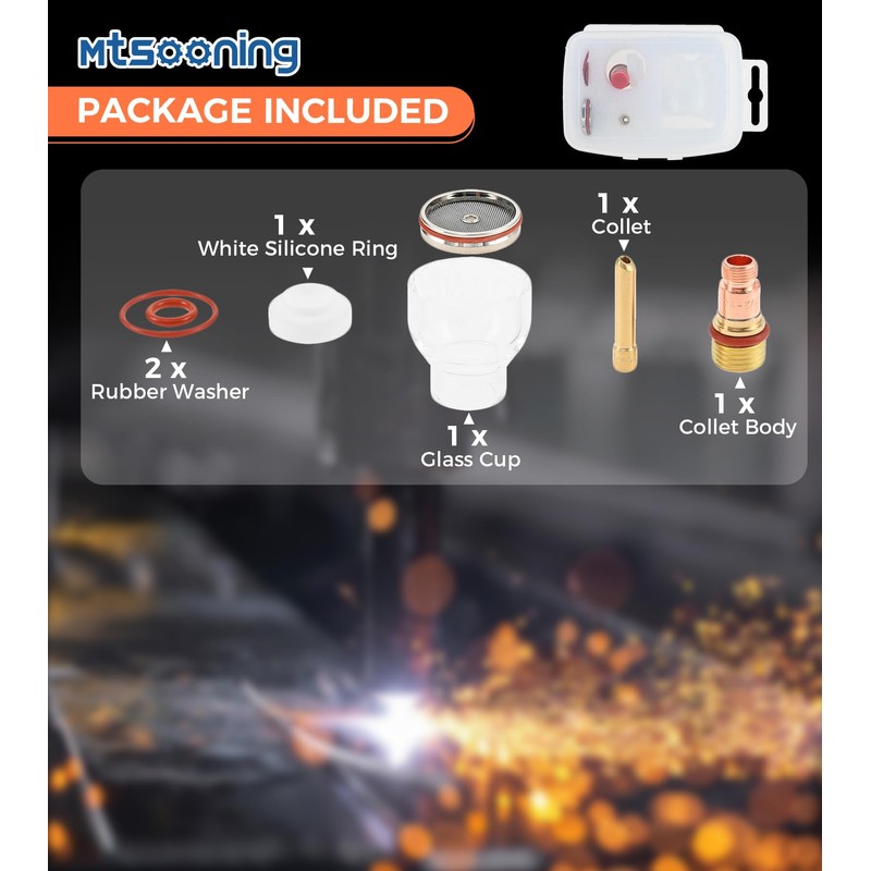 TIG Torch Glass Cup,2.4mm High Heat Welding Torch Glass Cup