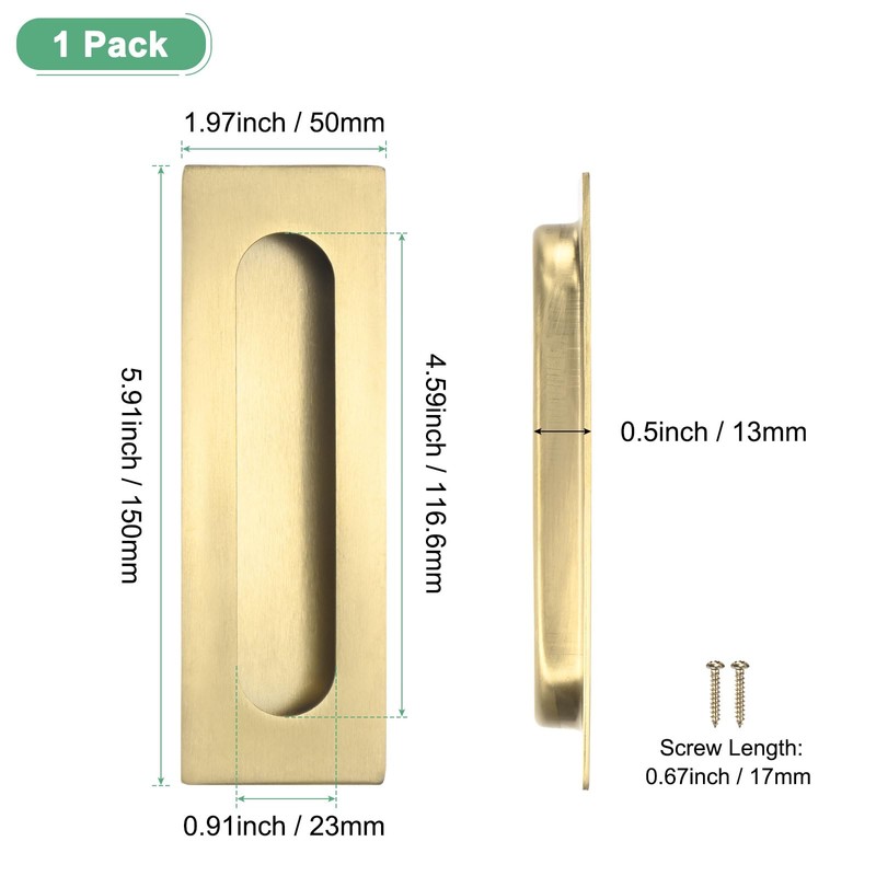 M METERXITY 1-Pack Recessed Finger Pulls, 5.90 Inch Inner Circle