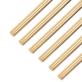 TA-VIGOR 6Pcs M8 x 50mm Brass Fully Threaded Rod, All Thread Studding Rod Bar for Anchor Bolts, Clamps, Hangers and U-Bolts
