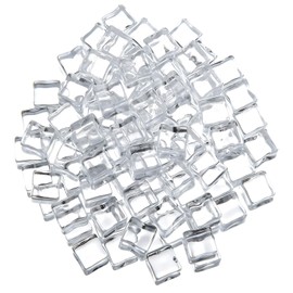 100PCS 12mm Fake Ice Cubes, Clear Acrylic Faux Ice Squares, Mini Plastic Reusable Ices Cubes for Bar Decor, Photography Props, Vase Fillers, DIY Crafts, Party Tabletop Decorations 0.47 × 0.47 inches