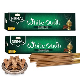 Shubhkart Nirmal Incense Sticks - Pack of 2 Incense, 140 Sticks White Oudh - Agarwood Incense Sticks | Natural Long Lasting Fragnance Agarbatti