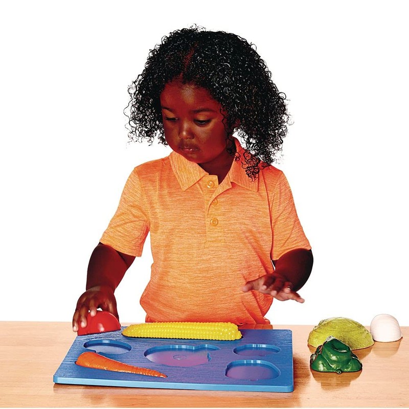 3D Chunky Food Puzzle for Preschool 6 Pieces, Vegetables (Item