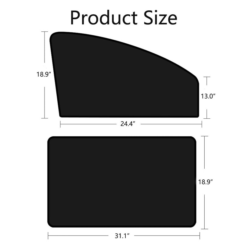 Car Side Window Sun Shades, 4 PCS Window Sunshades Privacy