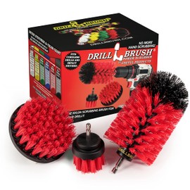 Outdoor Cleaning Brushes - Garage Drill Powered Cleaning Brush Kit - Concrete Scrubber Brush Set - Concrete Stain Remover Brush Set - Deck Cleaning Scrub Brush - Home Lawn Equipment Cleaning Tools
