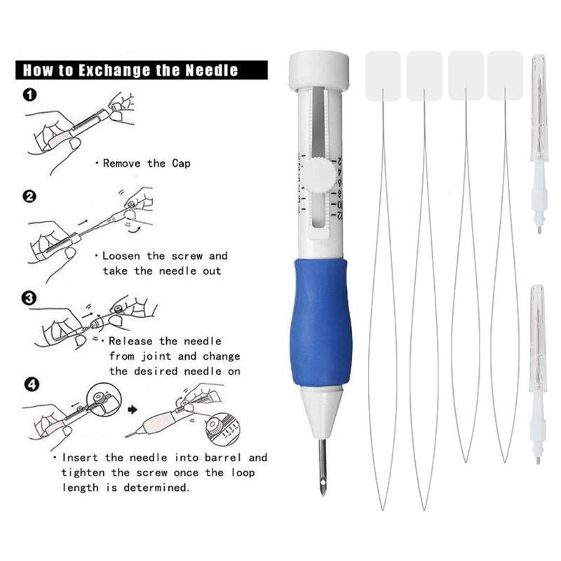 EEEKit DIY Magic Embroidery Pen Set Punch Needle Stitching Knitting