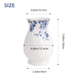 Ceramic Flower Vase Home Decor,7.09in vase for Rustic-Style Living Rooms, Display cabinets, Dining Tables, Wedding Decorations