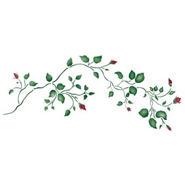 Designer Stencils Large Rosebud Vine Wall Stencil SKU #1951