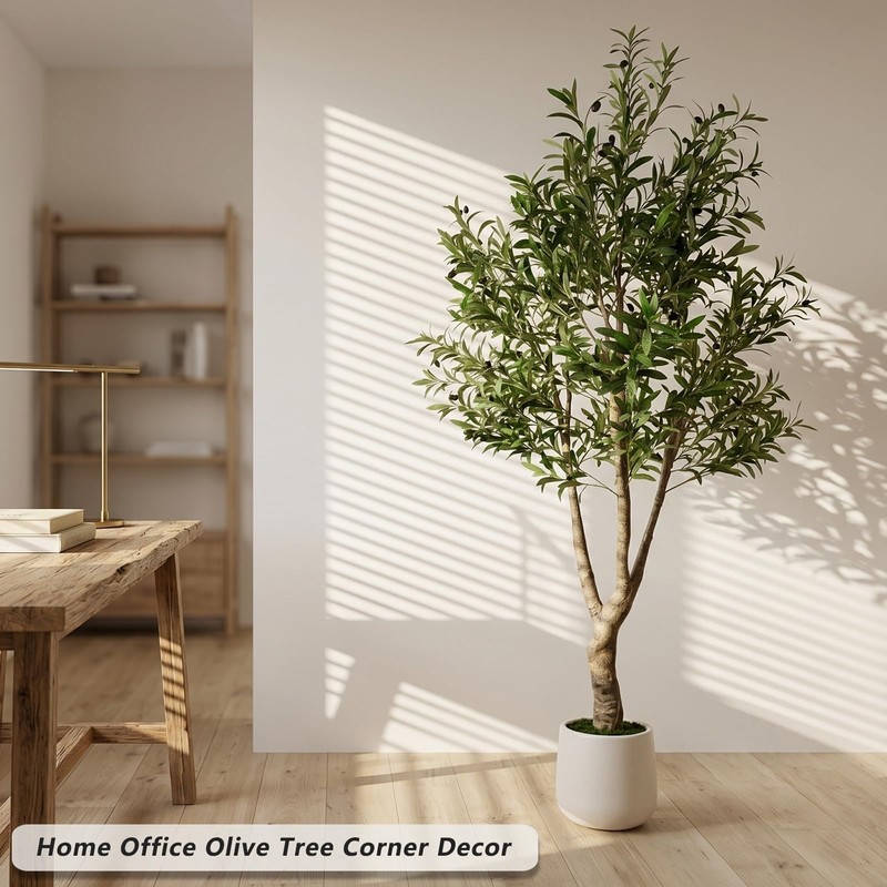 LYLYFAN Olive Tree Artificial Indoor 7FT Faux Olive Tree with