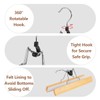 AMKUFO 12 Pack Natural Wooden Pants Hangers with Clips Non