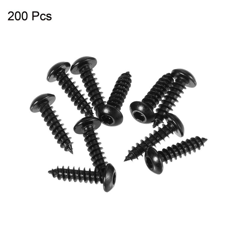 sourcing map Hex Socket Self Tapping Screws, M3 x 12mm