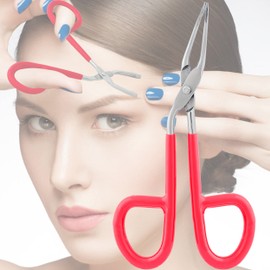 3 Pcs Scissors Shaped Eyebrow Tweezers Clip with Easy Scissor Handle, Stainless Steel Scissor Handle Tweezers Flat Straight Tip Tweezers Brow Hair Plucker Remover, Men Women (Yellow, Red, Green)