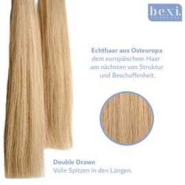 BEXI Tape-In Extensions - Real Hair I Hair Extensions I Ash Blonde I Remy Quality I (8 x Strips) 50 cm I Tested in the German Laboratory