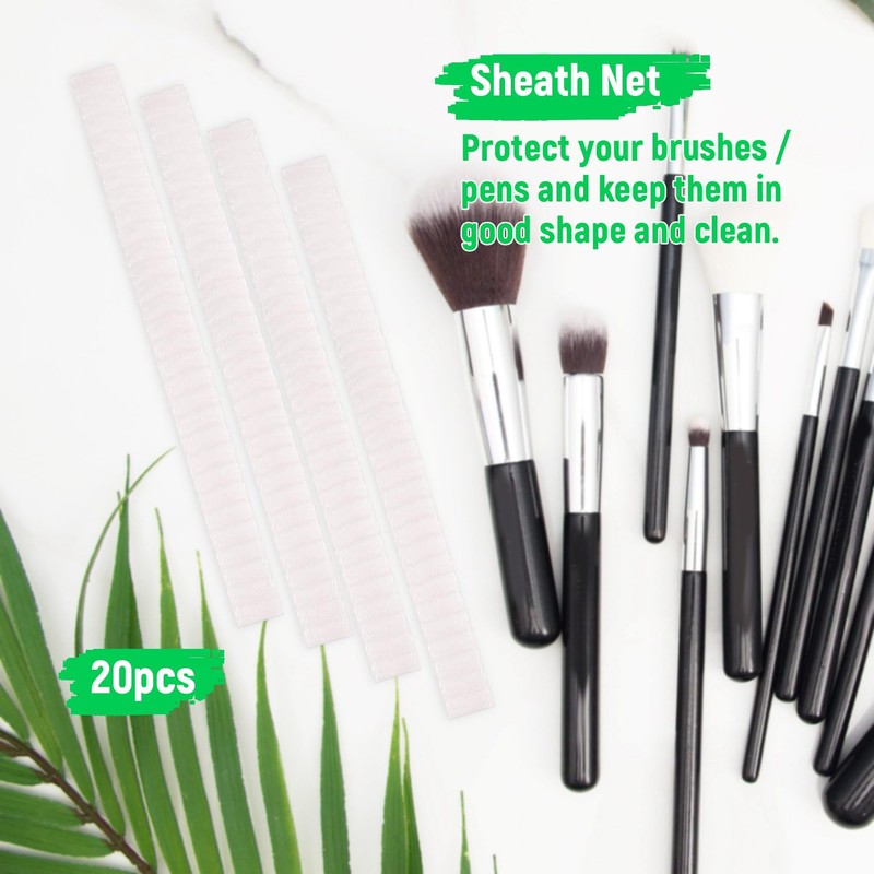 Lizusidtsy 20 PCS Cosmetic Make Up Brushes Guards Mesh Protectors