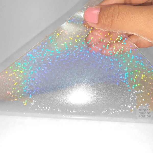 Turner Moore Edition Sparkle Holographic Laminate, 12"x12" Self-Adhesive Laminating Sheets