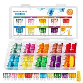 Chanzon UL Listed ATC Fuse Kit 50pcs 2A 3A 5A 7.5A 10A 15A 20A 30A 35A 40A (ATO APR Standard) 10 Values 5 Each 32V 12V Blade Fuses Car Truck RV Automotive Motor Boat Replacement Assorted Assortment