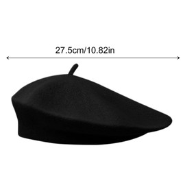 UILYNIU 2 Pack Beret Hat, Vintage French Beret, Elegant Winter Autumn Hat, Warm Outdoor Artist Hat, Classic Solid Winter Hat, Dome Beret Hats, One Size Black