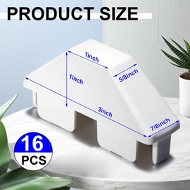 Pelopy 16 Packs Vinyl Picket Fence Caps 7/8" x 3" Vinyl Picket Fence Parts White Post caps for Outdoor Garden (Dog Ear)