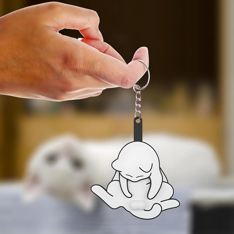 [Vibrly] Cat Keychain 3D Rotating Cat Keychain Cat Lovers Must-See