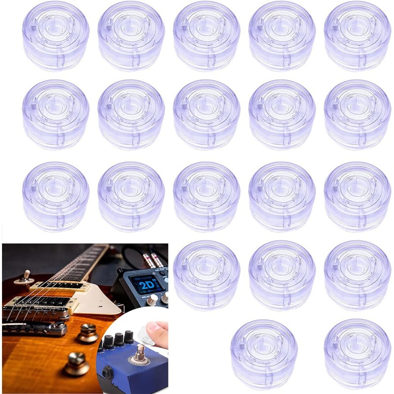 FUNNTY 20 Pcs Guitar Effects Pedal Footswitch Toppers, Guitar Effects