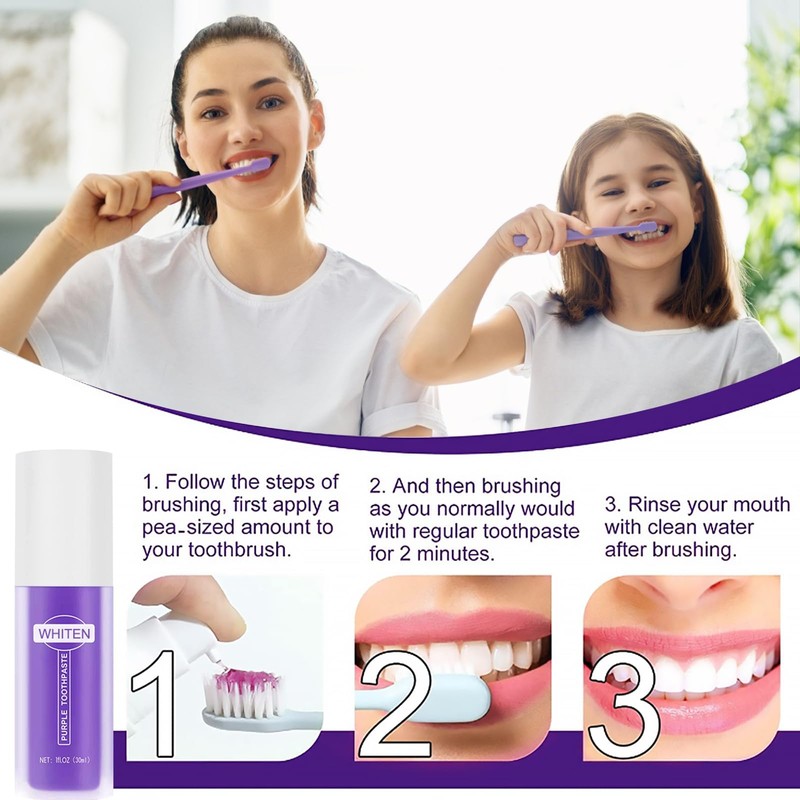 Herosmile v34 Colour Correction Serum Toothpaste Purple Toothpaste White Teeth