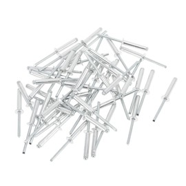 HEROFFIX Open End Large Flange Blind Rivets 5mm Grip Diameter 25mm Grip Length 9.8mm Flange Diameter Aluminum Alloy Iron Silver Tone