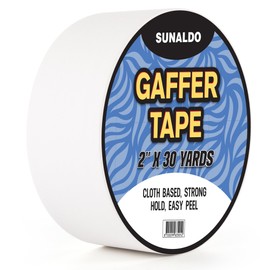 SUNALDO Gaffers Tape (2" x 30 Yards) Heavy Duty, Easy to Rip, Residue-Free Professional Grade Floor Tape for Electrical Cords, Matte Finish Non Reflective, Weather Resistant (White)
