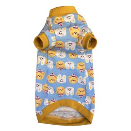 Sphynx Hairless Cat Cute Summer Cotton T-Shirts Pet Clothes,Round Collar Kitten Shirts Cats Apparel (Bear & Bunny, X-Large (Pack of 1))