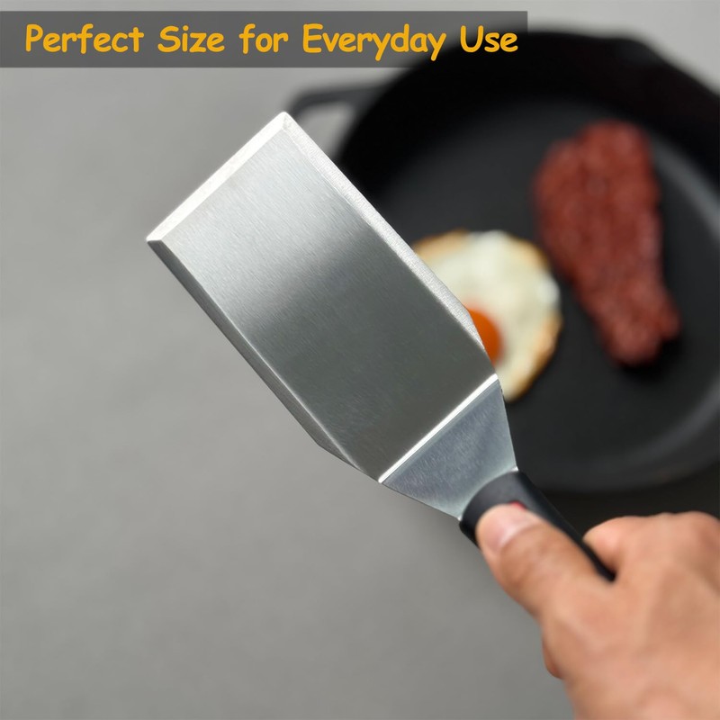 Professional Metal Spatula for Cast Iron Skillets and Flat Top