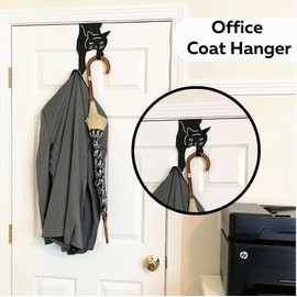 EatingBiting Lucky Black Cat Hooks Over The Door Hook for Hanging Organizer Strong Metal Hook Black-Over The Door Organizer-Strong Metal Hooks