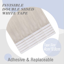 Easyouth tape-on real human hair extension - glue-on, double-sided human hair. 40.64 cm #1B/18/12