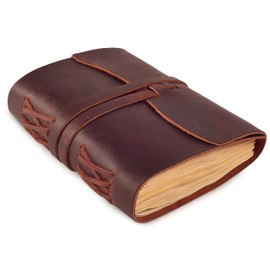 LEATHER VILLAGE Leather Journal - Fuchsia, 7 Inches x 5 Inches, 220 Pages - Vintage blank journal. Perfect for writing, drawing, sketching, and travel - Ideal for both women and men