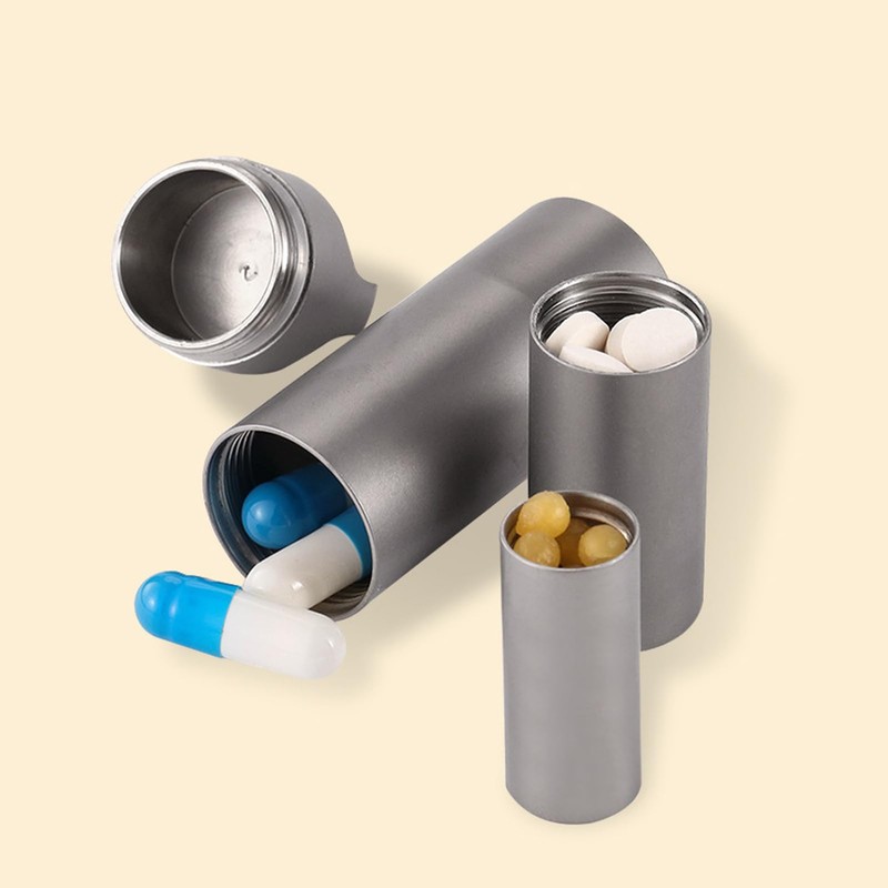 Portable Pill Box Organiser with Key Chain Ring, Daily Pill
