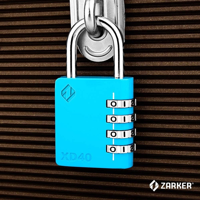 [ZARKER XD40] Heavy Duty Outdoor 4-Digit Combination Padlock for Locker,