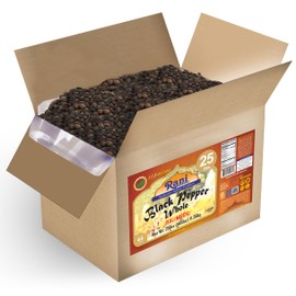 Rani Black Pepper Whole (Peppercorns), Premium MG-1 Grade 400oz (25lbs) 11.36kg Bulk Box ~ All Natural | Gluten Friendly | Non-GMO | Kosher | Product of Vietnam | Perfect size for Grinders!