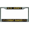 army combat ranger logo military chrome license plate frame made in usa
